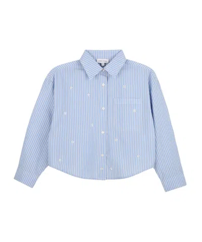 Marc Jacobs Kids' Bead-embellished Striped Shirt In Blue