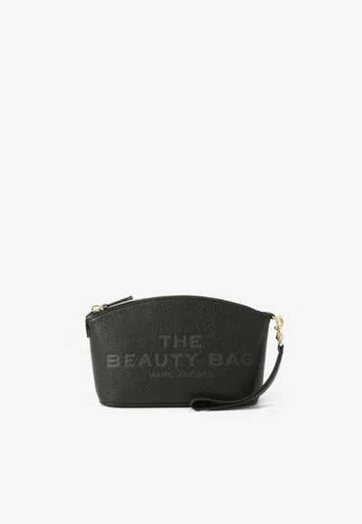 Marc Jacobs Beauty Pouch Bag In Grained Leather In Black