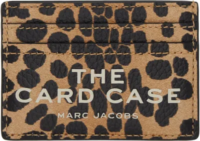 Marc Jacobs The Card Case Printed Leather Card Holder In Black