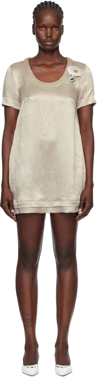 Marc Jacobs Beige Crushed Satin Minidress