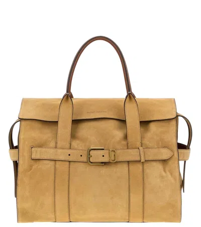 Marc Jacobs Large The Dakota Suede Shopping Handbag In Brown
