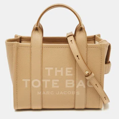Pre-owned Marc Jacobs Beige Leather Small The Tote Bag In Sand