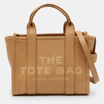 Pre-owned Marc Jacobs Beige Leather Small The Tote In Sand