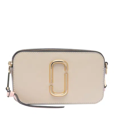 Marc Jacobs Beige Leather The Snapshot Shoulder Bag In Khaki Multi