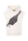 Marc Jacobs Beige Sweatshirt For Boy With Pouch Print In Beige