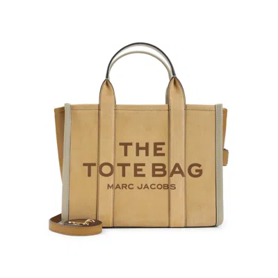 Marc Jacobs Beige The Medium Suede Leather Tote Bag In Red