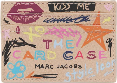 Marc Jacobs Beige 'the Punk Scribble' Card Holder In Multi