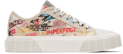 Marc Jacobs Beige 'the Punk Scribble' Sneakers In Multi