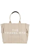 Marc Jacobs Beige Travel Tote With Dual Handles And Logo In Neutral