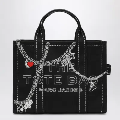 Marc Jacobs The Small Tote Bag Nera In Canvas With Designs In Black