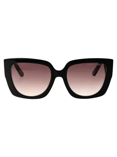 Marc Jacobs Black Acetate Sunglasses In Neutral