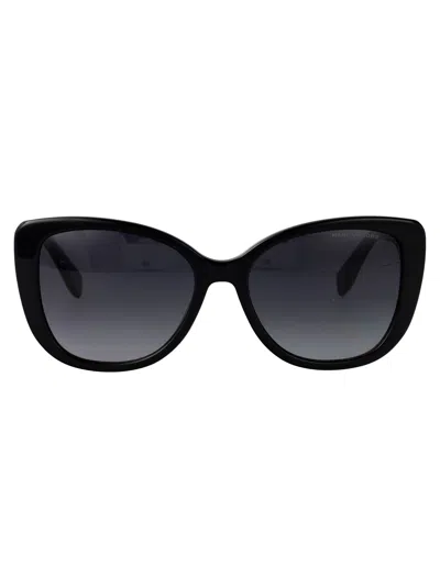 Marc Jacobs Black Acetate Sunglasses In Orange