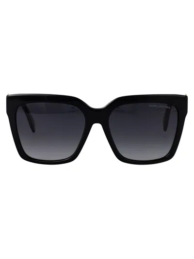 Marc Jacobs Black Acetate Sunglasses In Orange