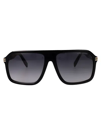 Marc Jacobs Black Acetate Sunglasses In Transparent