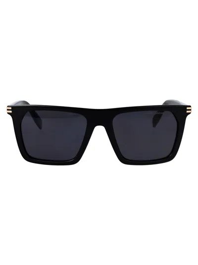 Marc Jacobs Black Acetate Sunglasses In Blue