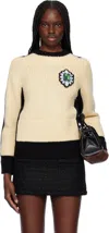 Marc Jacobs Trompe Loeil Charm Crewneck Sweater In 004 Black/ivory