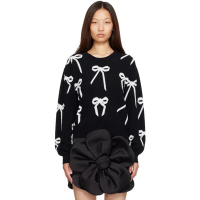 Marc Jacobs Black Bow Jacquard Sweater In Multi