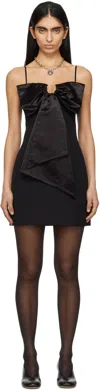 Marc Jacobs Black Bow Minidress In 001 Black