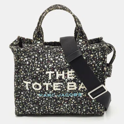 Pre-owned Marc Jacobs Black Canvas Small Ditsy Floral The Tote Bag