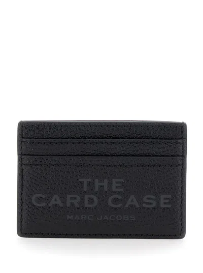 Marc Jacobs Black Card-holder With Embossed Logo In Leather Woman