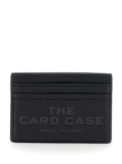 Marc Jacobs Black Card-holder With Embossed Logo In Leather Woman