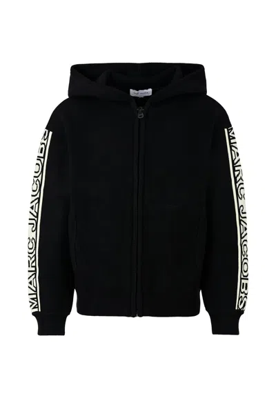 MARC JACOBS BLACK CARDIGAN FOR BOY WITH LOGO