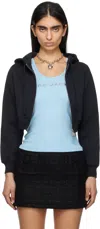 Marc Jacobs Black Charm Cropped Hoodie In 001 Black
