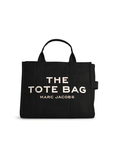 Marc Jacobs Black Cotton Canvas Small Tote Bag