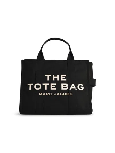 Marc Jacobs Black Cotton Canvas Small Tote Bag