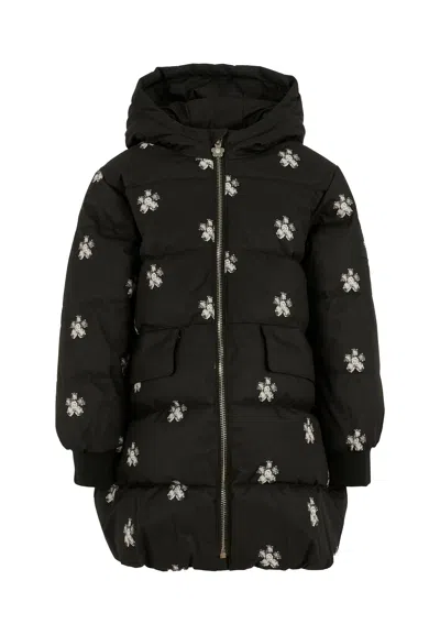 Marc Jacobs Kids' Black Down Jacket For Girl With Daisy