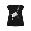 Marc Jacobs Black Dress For Baby Girl With Bag Print In Black
