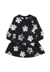 Marc Jacobs Black Dress For Baby Girl With Flowers In Black