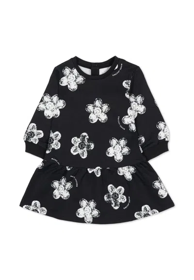 MARC JACOBS BLACK DRESS FOR BABY GIRL WITH FLOWERS