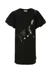 Marc Jacobs Black Dress For Girl With Bag Print In Black