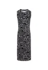 Marc Jacobs Black Dress For Girl With Logo In Multi