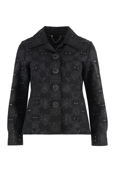 MARC JACOBS BLACK EMBELLISHED BLAZER