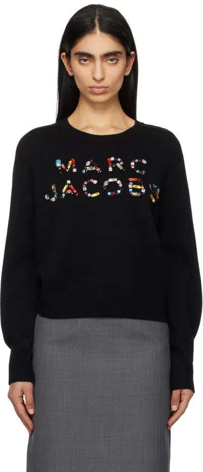MARC JACOBS BLACK GEM KNIT LOGO SWEATER
