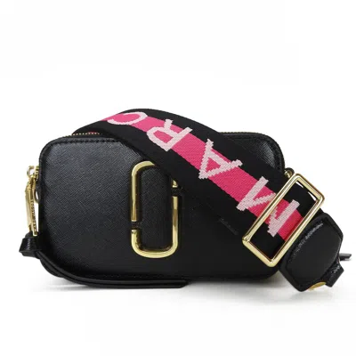 Pre-owned Marc Jacobs Black Gray Pink White Leather Shoulder Bag ()