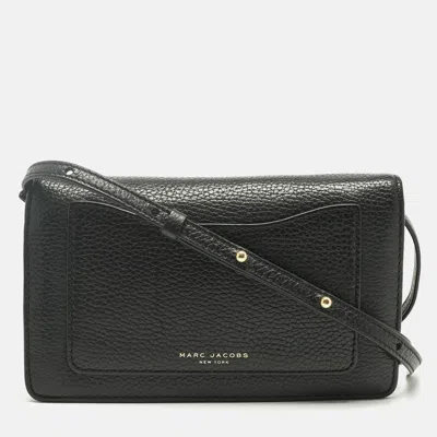 Pre-owned Marc Jacobs Black Leather Flap Crossbody Bag