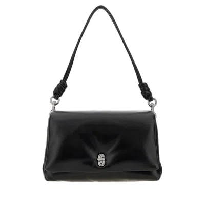 MARC JACOBS BLACK LEATHER THE DUAL PUFFY SHOULDER BAG BORSE A MANO