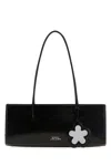 Marc Jacobs Black Leather The Glam Mirror Shoulder Bag In Black