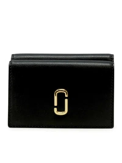 Marc Jacobs Black Leather The Medium Trifold Wallet