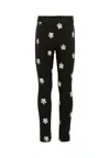 Marc Jacobs Black Leggings For Girl With Flowers In Black