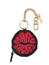 Marc Jacobs Black Lips Printed Key Ring In Black