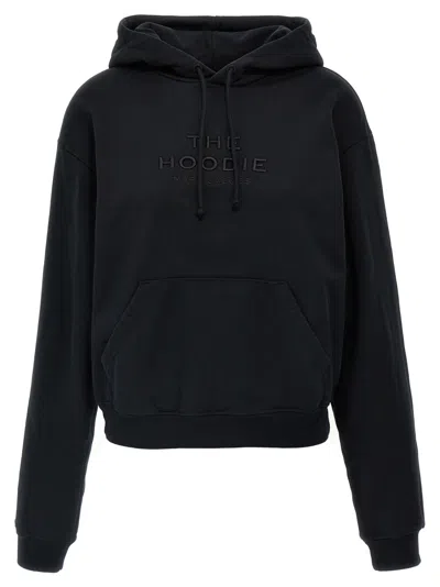 MARC JACOBS BLACK LOGO COTTON HOODIE
