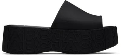Marc Jacobs X Melissa Becky Flatform Slides In Black Patent