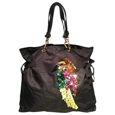 Pre-owned Marc Jacobs Black Nylon Beaded Tropical Chappy Bird Tote