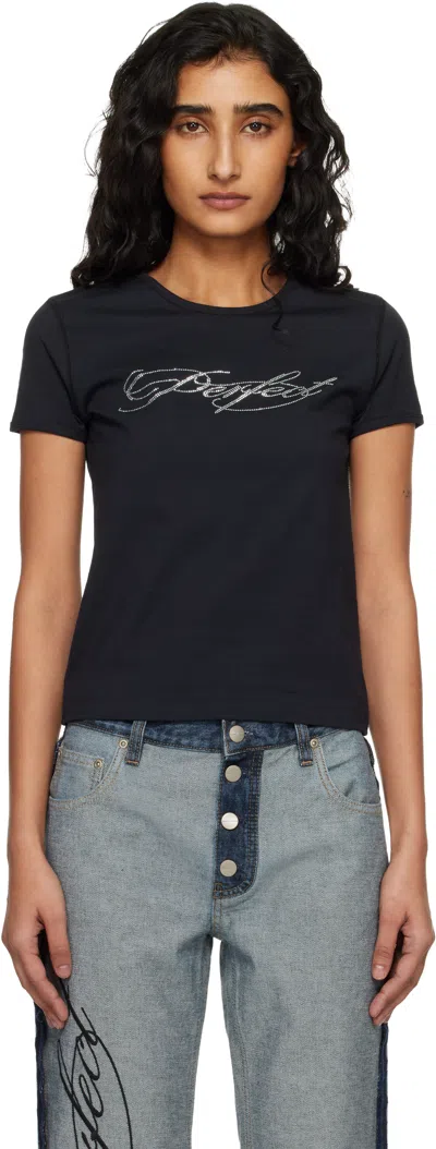 Marc Jacobs Black 'perfect' Shrunken T-shirt