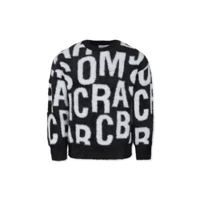 Marc Jacobs Kids' Black Sweater For Boy With Logo In Nero