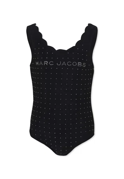 Marc Jacobs Kids' Black Swimsuit For Girl With Logo